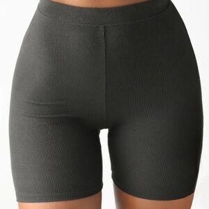 Josh Brown Black Ribbed Mid Length Bike Shorts S/M